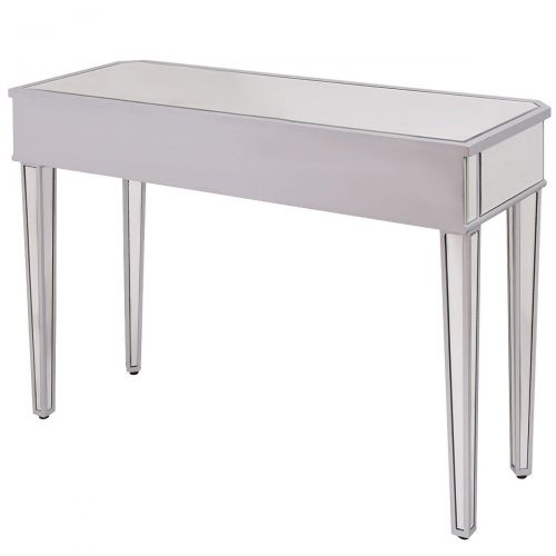  Heaven Tvcz 2 Drawer Mirrored Vanity Make-Up Desk Console Dressing Silver Glass Table Modern for storage