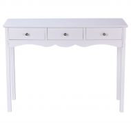Heaven Tvcz Vanity Table with 3 Drawers Dressing Table Hall table Side table White