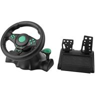 Heaven2017 heaven2017 180 Degrees Rotation ABS Gaming Vibration Racing Steering Wheel with Pedals for Xbox 360 PS2 PS3