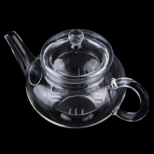  Heaviesk Transparente Teekanne Hitzebestandige Glasteekanne mit Infuser Kaffee Blume Tee Blatt Krautertopf 250ml Langlebig