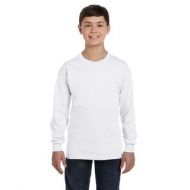 Heavy Cotton Boys White Long-Sleeve T-Shirt by Gildan