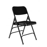 Heavy National Public Seating 300 Series, Model 310 All Steel Premium Folding Chair with Triple Brace, 480 lbs Capacity, Black (Carton of 4)