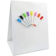 [아마존베스트]Hebayy Magnetic Tabletop Desktop Easel &Whiteboard with Bonus 8X Dry Erase Markers. Double Sided and Self-Standing (13” X 12”)