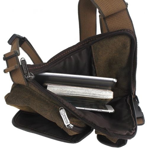  Hebetag Canvas Drop Leg Bag Outdoor Waist Pack for Men Women Tactical Military Motorcycle Bike Cycling Multi-Pocket Waist Fanny Pouch Travel Hiking Climbing Thigh Bag Pocket