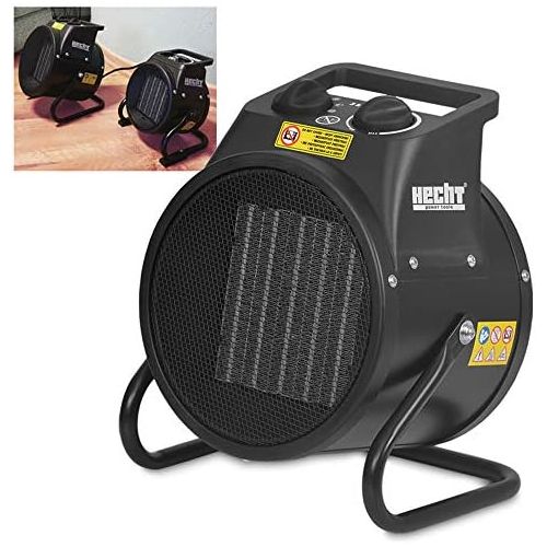  HECHT Ceramic Heater Portable Heater with 2000 W or 3000 W Thermostat Overheating Protection Allergy Friendly Quiet Electric Radiator for e.g. living room, bathroom, of