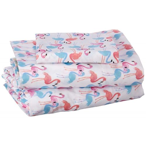  Hedaya Home Fashions Flamingo Trio Tropical Watercolor Sheet and Pillowcase Set Twin XL - 1038TXSS4M00000