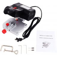 Hedday 110V Mini Benchtop Cut-Off Miter Chop Saw for Hobby Crafts Miniature Model Making, Metal Wood Plastic Bench Cutting, 7800 RPM