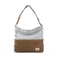 Hedgren Yew Large Shoulder Bag, 15.6 Inch Laptop Pocket, Leather Accents, 14.6 x 5.7 x 14.2 Inches, Womens, Ermine/Off-White