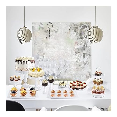  Hedume 10-Set Cake Stands, Metal Cupcake Stand Set with Multiple Combination Styles, Dessert Plate Cake Serving Tray Candy Fruit Display Tower for Wedding, Birthday Party, Anniversary, Baby Shower