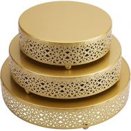 Hedume 3-Piece Cake Stand Set, Round Metal Cake Stands, Dessert Cupcake Pastry Candy Display Plate for Wedding, Event, Birthday Party