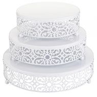 Hedume 3-Piece Cake Stand Set, Round Metal Cake Stands, Dessert Cupcake Stands, Cupcake Pastry Candy Plate for Wedding, Event, Birthday Party