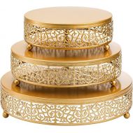 Hedume 3 Pack Cake Stands, Metal Cake Stands, Dessert Display Cupcake Stands, Cupcake Pastry Candy Display Plate for Wedding, Event, Birthday Party