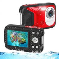 Heegomn Underwater Digital Camera Full HD 1080P Waterproof Camera 2.8 Large Screen 16MP Kids Video Camera with 1050MAH Rechargeable Battery, Point and Shoot Camera for Snorkeling,Swimming,