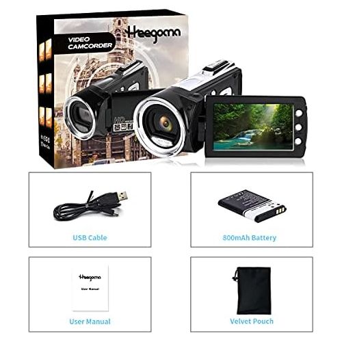  Heegomn Video Camera Camcorder for Kids Full HD 1080P 12MP YouTube Video Camera 2.8 Inch 270 Degrees Rotatable Screen Digital Video Recorder Vlogging Camera Camcorders for Teens Children B