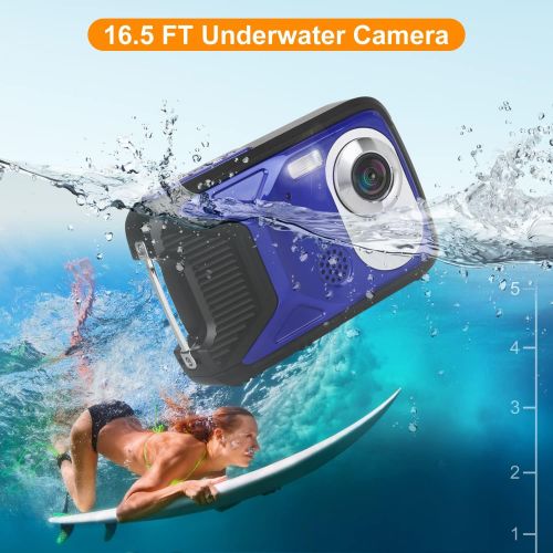  Heegomn Waterproof Digital Camera for Kids,HD 1080P 16 FT Underwater Camera 2.8 LCD 21MP Kids Video Camcorder with Rechargeable Battery,Point and Shoot Camera for Teenagers Students Gifts