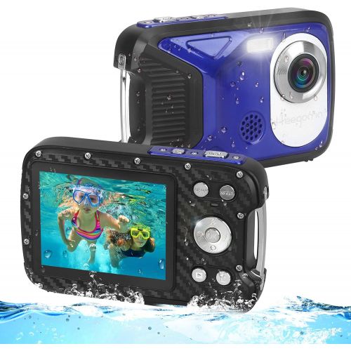  Heegomn Waterproof Digital Camera for Kids,HD 1080P 16 FT Underwater Camera 2.8 LCD 21MP Kids Video Camcorder with Rechargeable Battery,Point and Shoot Camera for Teenagers Students Gifts