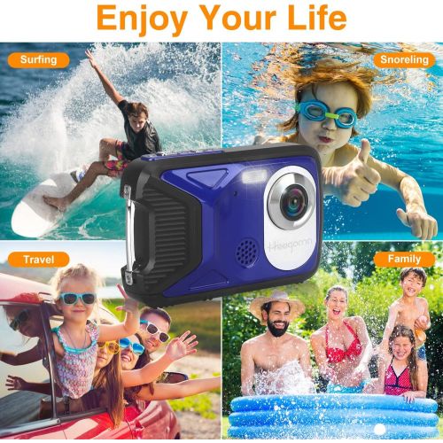  Heegomn Waterproof Digital Camera for Kids,HD 1080P 16 FT Underwater Camera 2.8 LCD 21MP Kids Video Camcorder with Rechargeable Battery,Point and Shoot Camera for Teenagers Students Gifts