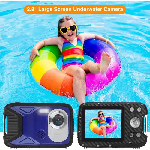  Heegomn Waterproof Digital Camera for Kids,HD 1080P 16 FT Underwater Camera 2.8 LCD 21MP Kids Video Camcorder with Rechargeable Battery,Point and Shoot Camera for Teenagers Students Gifts