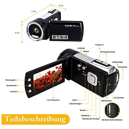  [아마존베스트]Heegomn Digital Video Camera for YouTube Vlogging 1080P Mini DV Video Camcorder for Kids/Kids/Beginners/Teenagers