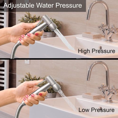  [아마존베스트]HeepWah Baby HeepWah Stainless Steel Diaper Sprayer and Bidet Sprayer for Toilet - Handheld Bidet with Adjustable Spray Perfect for Cloth Diapers and as Personal Shattaf - Modern Bidet for Toil