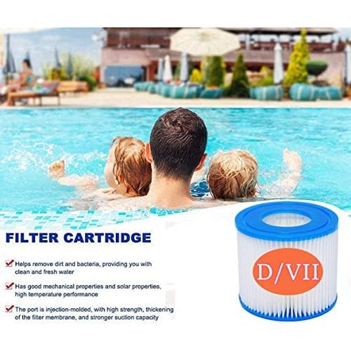  Heewtos Type D Pool Filter for Intex, Compatible with Summer Waves P57100102, P57000104, Adapt for Above Ground Pools VII Filter, Fits SFS-350, RP-350, RP-400, RP-600, SFS-600, RX6