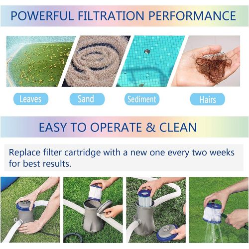  Heewtos Replacement Cartridges for Intex S1 Filter, for SaluSpa Type S1, for Miami Hot Tub, for Bestway, for Coleman, 29001E, 11692 Spa Filter, Easy Set Pool Cartridges (6 Pack)