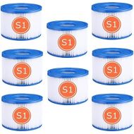 Heewtos Replacement Cartridges for Intex S1 Filter, for SaluSpa Type S1, for Miami Hot Tub, for Bestway, for Coleman, 29001E, 11692 Spa Filter, Easy Set Pool Cartridges (8 Pack)