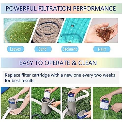  Heewtos Replacement Cartridges for Intex S1 Filter, for SaluSpa Type S1, for Miami Hot Tub, for Bestway, for Coleman, 29001E, 11692 Spa Filter, Easy Set Pool Cartridges (8 Pack)