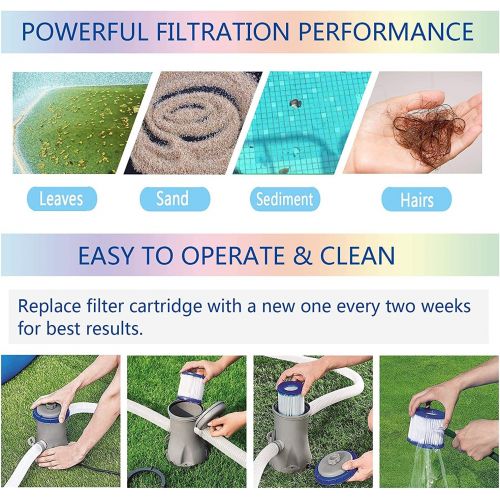  Heewtos Replacement Cartridges for Intex S1 Filter, for SaluSpa Type S1, for Miami Hot Tub, for Bestway, for Coleman, 29001E, 11692 Spa Filter, Easy Set Pool Cartridges (8 Pack)