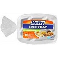 Hefty Rectangular Foam Compartment Party Plates, 40 Count (Pack of 2)