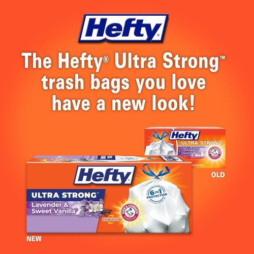  Hefty Ultra Strong Tall Kitchen Trash Bags - Lavender Sweet Vanilla, 13 Gallon, 80 Count