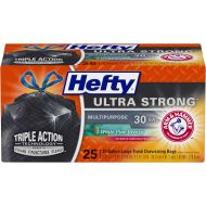 Hefty Ultra Strong Multipurpose Large Trash Bags, Black, White Pine Breeze Scent, 30 Gallon, 25 Count