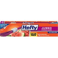 Hefty Slider Jumbo Food Storage Bags - 2.5 Gallon Size, 9 Boxes of 12 Bags (108 Total)