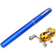 [아마존베스트]Heheja Mini Fishing Rod Portable Pen Fishing Rod with Reel Travel Fishing Rod Available in Seven Colours