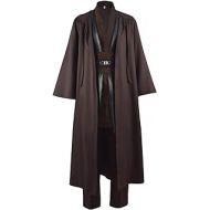 HeiSen Adult Anakin Tunic Costume Mens Brown Hooded Robe Tunic Uniform Full Set Halloween Cosplay Costume