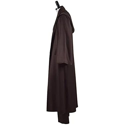  할로윈 용품HeiSen Adult Anakin Tunic Costume Mens Brown Hooded Robe Tunic Uniform Full Set Halloween Cosplay Costume