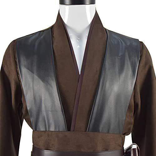  할로윈 용품HeiSen Adult Anakin Tunic Costume Mens Brown Hooded Robe Tunic Uniform Full Set Halloween Cosplay Costume