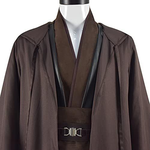  할로윈 용품HeiSen Adult Anakin Tunic Costume Mens Brown Hooded Robe Tunic Uniform Full Set Halloween Cosplay Costume