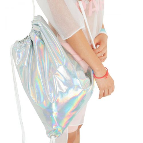  Heidi Bag Heidi Girls Preschooler Holographic Laser Drawstring Backpack Hologram Shoulder Bag Satchel