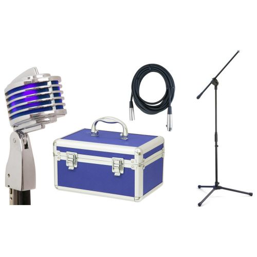  Heil (Dunlop) Heil The Fin (Blue) Microphone wHard Case, Stand, and Cable