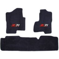Heininger Averys Floor Mats Part Compatible with Chevy Silverado / GMC Sierra (Crew Cab) Black Custom Fit Carpet Floor Mat Set 3 Pc (2 Fronts / Rear Runner) with Z71 Logo on fronts Fits 2014