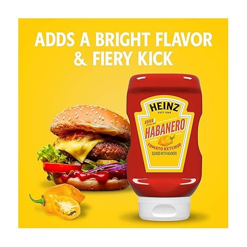  Heinz Tomato Ketchup Blended with Habanero, 14 oz Squeeze Bottle