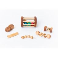HeirLoomKidsUSA Montessori Baby Set of 6 Toys -- Montessori Infant Set -- Motor Development Set