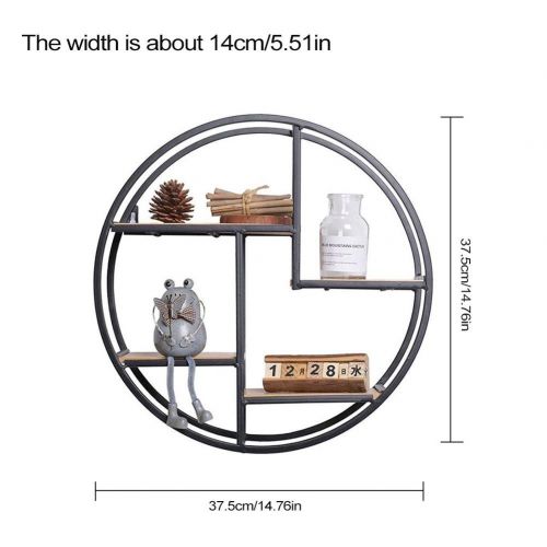  Heitaisi Round Creative Home Solid Wood Wall Hanging Rack Wall Flower Stand Wall Decoration for Bedroom, Living Room, Bathroom, Kitchen, Office and More