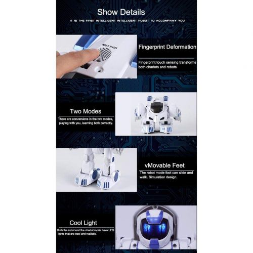  Heitaisi Intelligent Fingerprint Touch Deformation Robot,RC Walking Dance Sliding Remote Control Robot Toy with Remote Controller