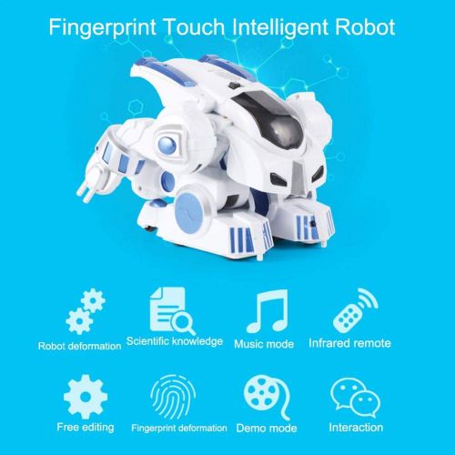  Heitaisi Intelligent Fingerprint Touch Deformation Robot,RC Walking Dance Sliding Remote Control Robot Toy with Remote Controller