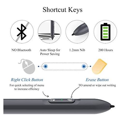  [아마존베스트]Heiyo Microsoft Certified Surface Pen with 1024 Levels Pressure Sensitivity Stylus Pen 200hrs Using Time 360Days Standby ABS Plastic Surface Pro Pen Compatible with Surface Pro/Go/Laptop