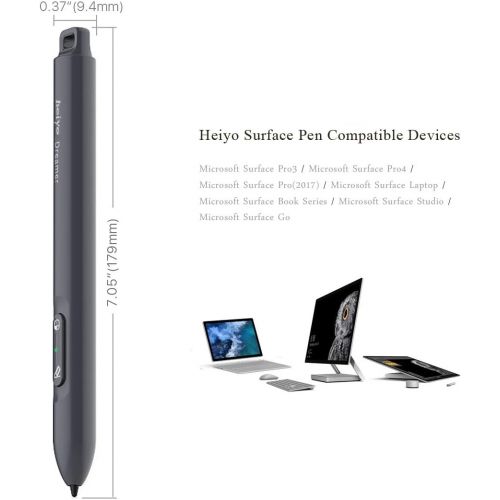  [아마존베스트]Heiyo Microsoft Certified Surface Pen with 1024 Levels Pressure Sensitivity Stylus Pen 200hrs Using Time 360Days Standby ABS Plastic Surface Pro Pen Compatible with Surface Pro/Go/Laptop