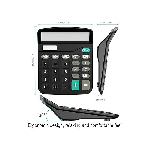  Calculator, Standard Function Desktop Calculator, Black