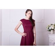 /HelensWear Short burgundy lace dress Short bridesmaid dress Short burgundy bridesmaid dress 5+ colors Knee length dress under 50